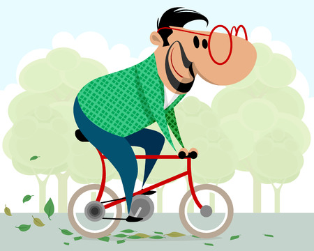 Vector illustration of a man on a bicycleのイラスト素材
