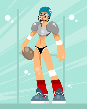 Vector illustration of a girl football playerのイラスト素材