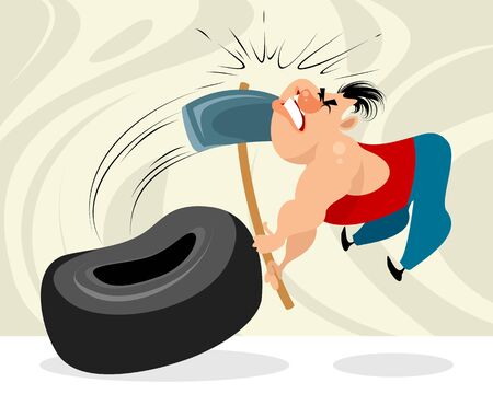 Vector illustration of athletic training for competitionsのイラスト素材