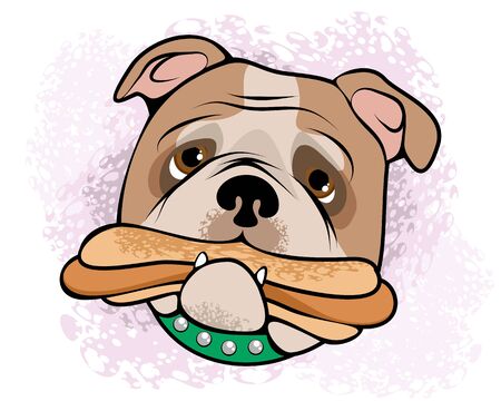 Vector illustration of a dog with sad eyesのイラスト素材
