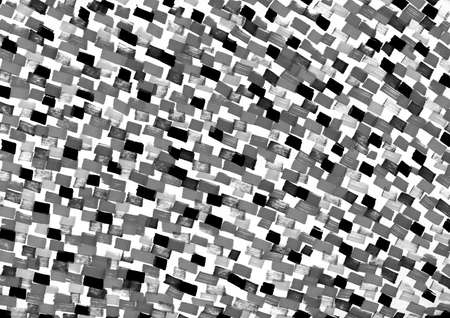 Abstract background. Black, white and gray spots. Stylish contrasting background with marker prints. Rhythmic pulsating pixel pattern. Dynamic movement on the diagonal.の写真素材