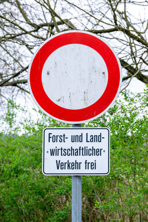Berlin, Berlin / Germany - 24.03.2019: A sign which blocks the passage for motor vehicles with the...