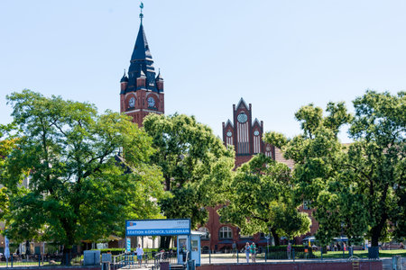 Berlin, Berlin / Germany - 07.23.2018: The town hall of Koepenick with steamship mooring...