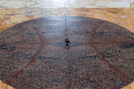 Roma, Lazio - Italy - 11-25-2022: The Pantheon's ingenious drainage system, designed to handle rainwater through the oculusのeditorial素材