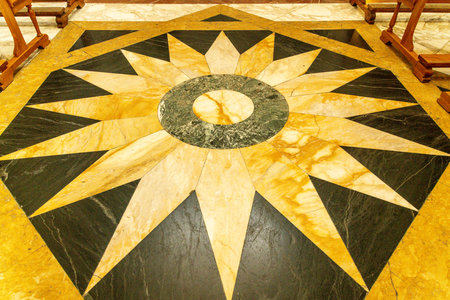 Starburst marble floor in SantAgata Cathedralの写真素材
