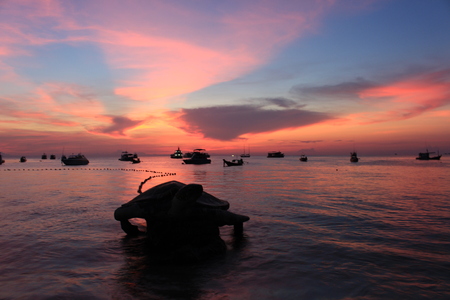 sunset koh taoの写真素材