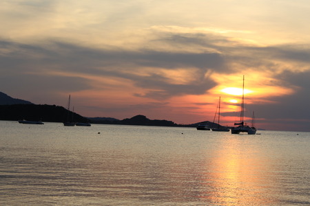 sunset koh samui Thailandの写真素材