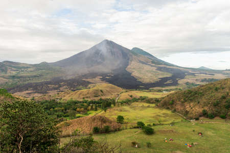Pacaya Volcano in eruption from Guatemalaの写真素材