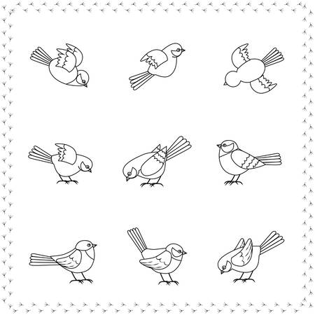 set of birdsのイラスト素材