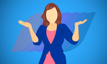 woman show hand for presentation product or item business marketing concept. vector illustration eps10のイラスト素材