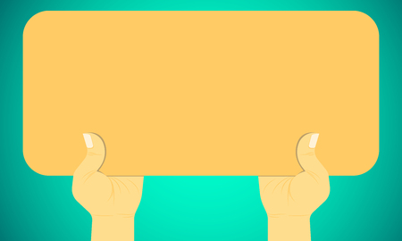 left right hand show up the sign for business marketing concept. vector illustration eps10のイラスト素材