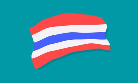 thailand national flag thong trairong tricolour red white blue vector illustration eps10のイラスト素材