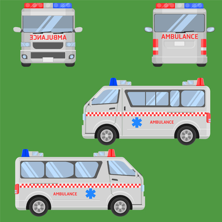 thai ambulance van car vector illustrationのイラスト素材