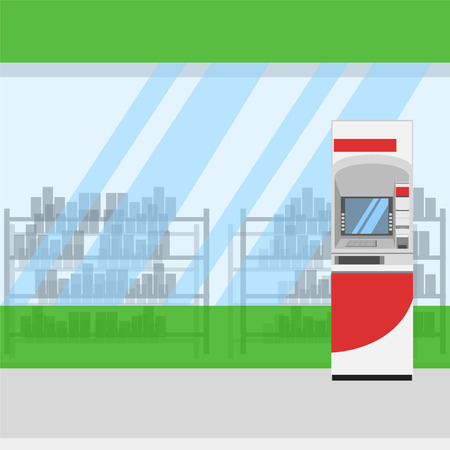 thai atm red white service vector illustrationのイラスト素材