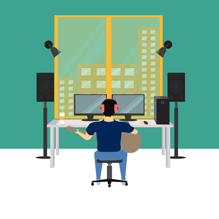 music studio room vector illustration eps10のイラスト素材