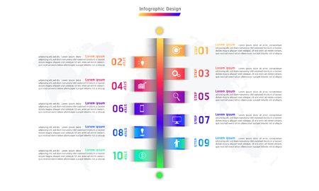 line infographic design 10 steps vector illustration eps10のイラスト素材