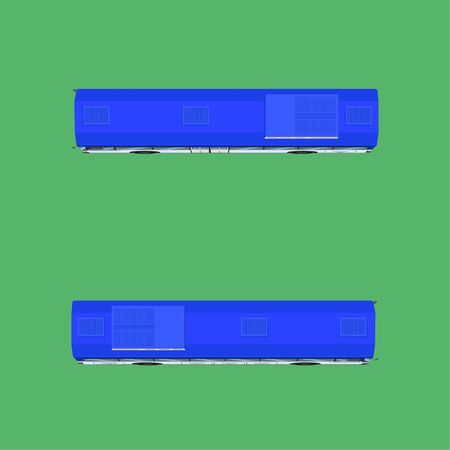 3d top view and little side view thai bus blue white green transport car vehicle driver fare passenger autobus omnibus coach rail bench chair stool armchair seat mattress bolster hassock pad vector illustrationのイラスト素材