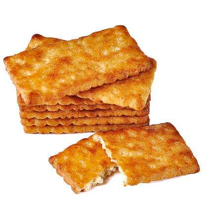 cracker isolated on white backgroundの写真素材
