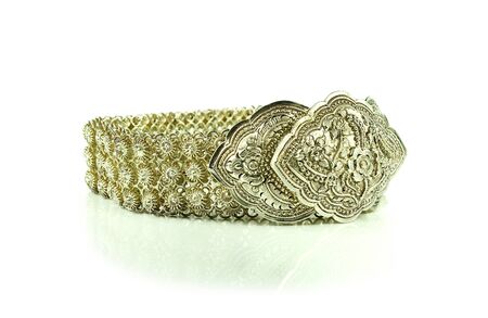 siam silver jewelry isolated on white backgroundの写真素材