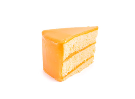 orange cake close up on background