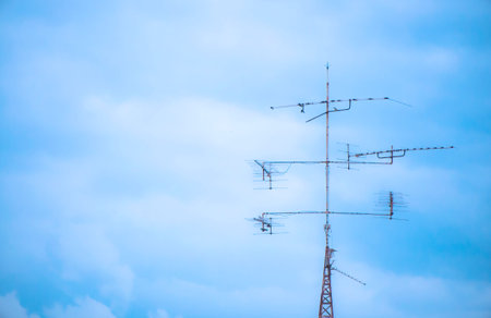 antenna tower telecommunications on sky texture