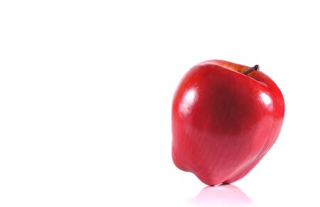 Red apple on white backgroundの写真素材