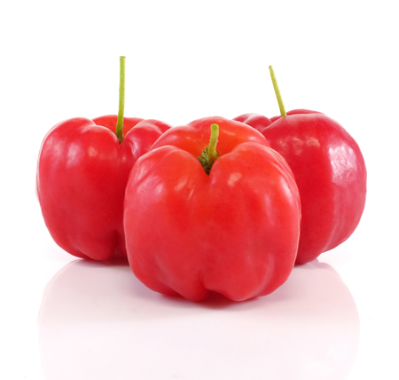 Acerola fruit close up on backgroundの写真素材