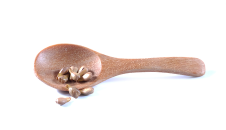 Grape seeds isolated on white backgroundの写真素材