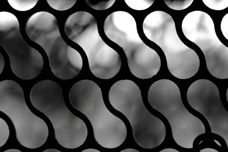 iron fence close up backgroundの写真素材