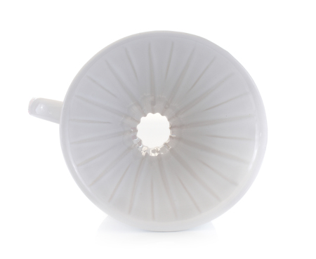 coffee accessories close up on white backgroundの写真素材