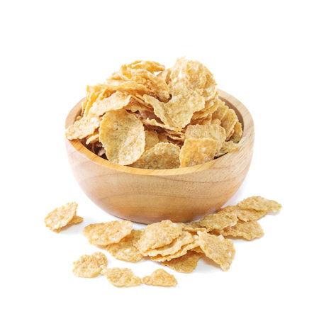 cornflakes cereal isolated on white background