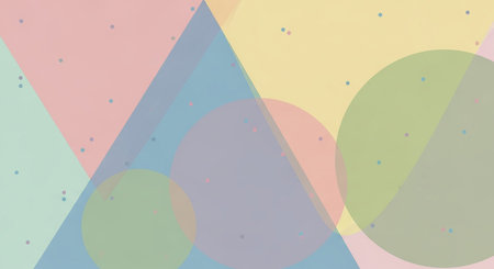 abstract geometric background with circles and dots in pastel colors.の素材