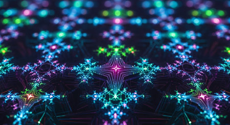 3D illustration of abstract fractal for creative design looks like starsの素材