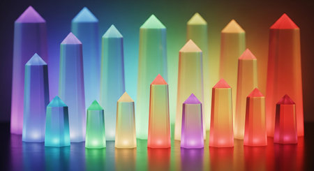 3d illustration of colorful graph showing growth or progress in business.の素材