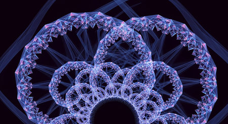 Abstract fractal. Fractal art background for creative design. Decoration for wallpaper, desktop, poster, cover booklet. Print for clothes, t-shirt. Creative illustration for designの素材