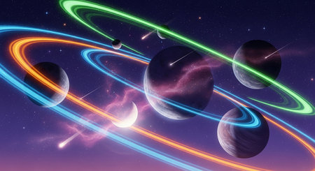 Planets and galaxy, science fiction wallpaper. Beauty of deep space.の素材