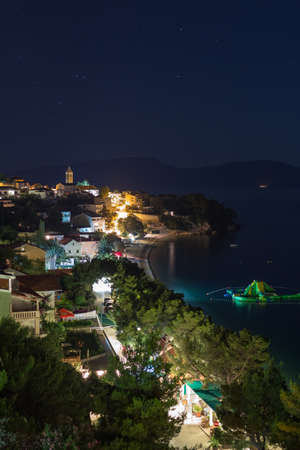 Night cityscape of Croatia townの写真素材