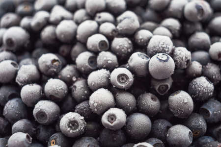 Lots of of frozen blueberries. Macro photo.の写真素材