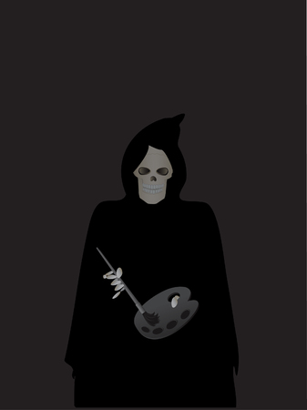 painting black. death angel has only one color it's black.の写真素材