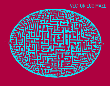 Vector egg illustration maze (labyrinth). Find the right wayのイラスト素材