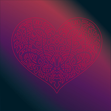 Vector ornament Valentines heartのイラスト素材