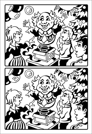 Christmas illustration - Find the ten differencesのイラスト素材