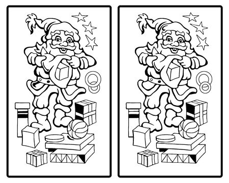 Santa Claus - Find the ten differencesのイラスト素材