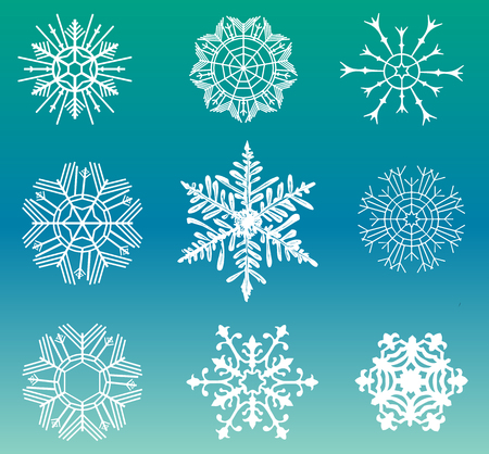 Different snowflakes setのイラスト素材