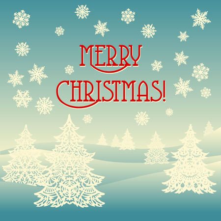 Merry Christmas ornament landscapeのイラスト素材