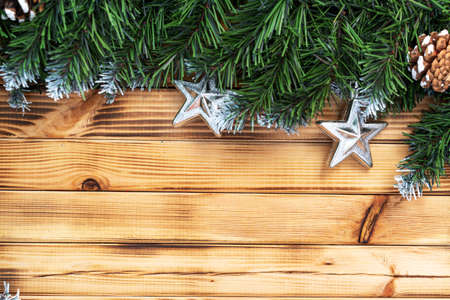 Christmas, New Years composition with copy space for text. Flat lay, top viewの写真素材