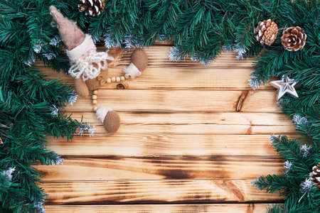 Christmas, New Years composition with copy space for text. Flat lay, top viewの写真素材