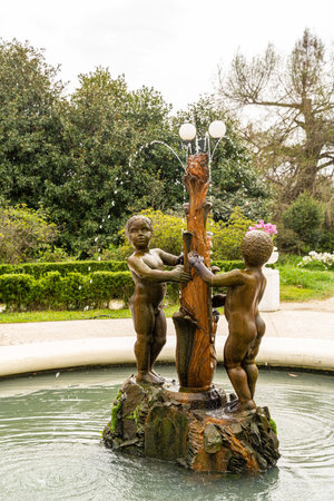 fountain with sculptures in the park in Sochiの写真素材