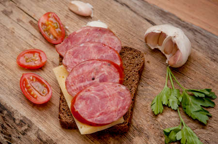 sandwich with sausageの写真素材