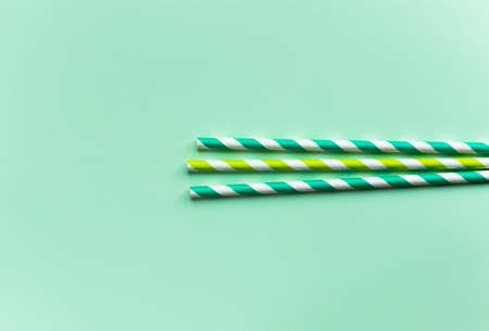 Paper Straw in retro style with contrast backgroundの写真素材